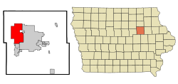 Black Hawk County Iowa Incorporated and Unincorporated areas Cedar Falls Highlighted
